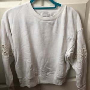 Flower sleeve detail sweatshirt